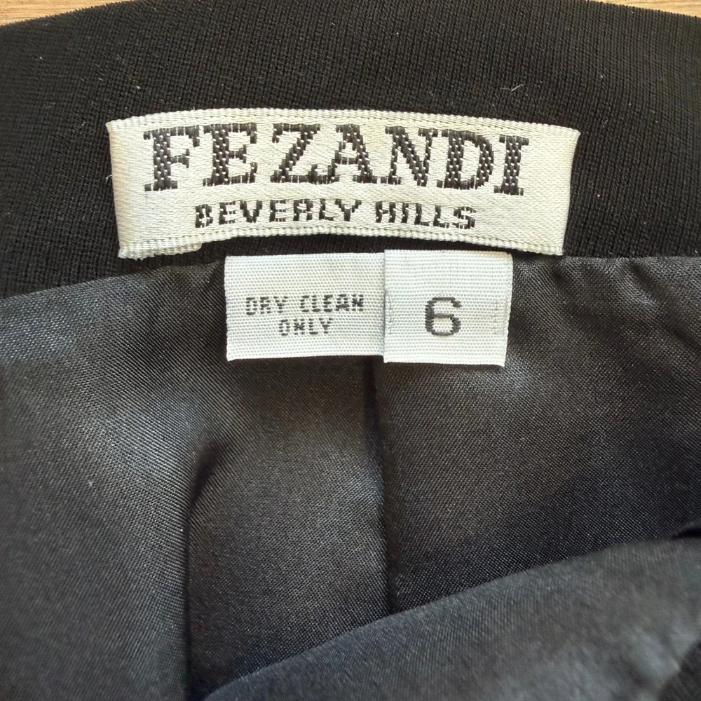 Fe Zandi Beverly Hills 3 Piece Skirt Suit Set Black White Embroidered Size 6